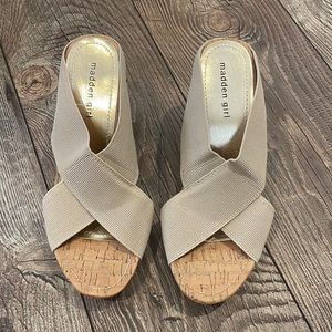 Madden Girl Cork Wedge Sandals - size 9 US